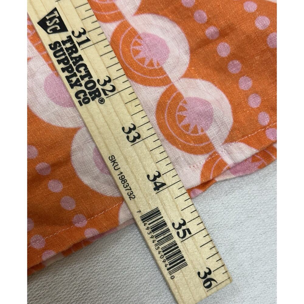HIHO Tortola Button Front Linen Dress M Orange Coral Print Resortwear Beach Vaca - Picture 9 of 10